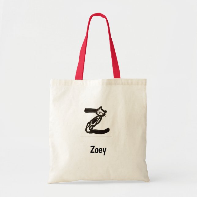 Tote Bag - Cat Brev Z med Namn Tygkasse (Framsidan)