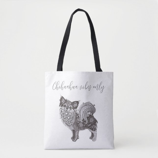 Tote Bag Chihuahua Vibes Tygkasse (Framsida)