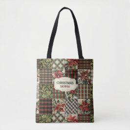 Tote Bag Christmas Vintage Patchwork Tygkasse