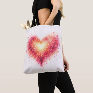 Tote bag cœur lumineux artistique tygkasse