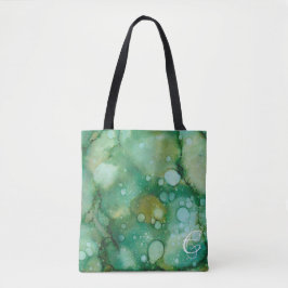 Tote Bag, "Colorburst Inkblots/Guld Dusted Flower" Tygkasse