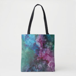Tote Bag, "Colorburst Inkblots/Pinks Blues Grönts" Tygkasse
