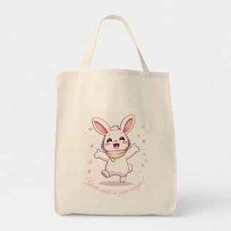 Tote Bag - Cute Pastel Rabbit Shopper Tygkasse