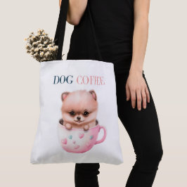 Tote Bag Dog Coffee Tygkasse