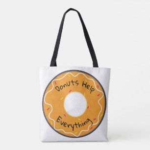 Tote Bag Donuts Hjälp allt Tygkasse
