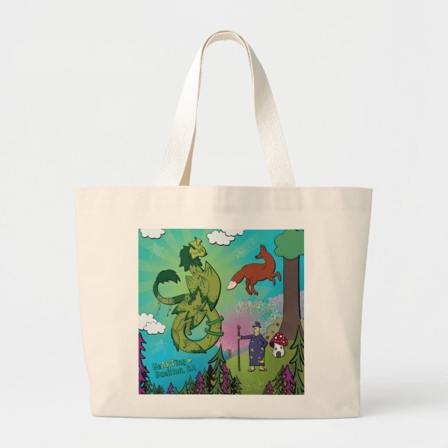 Tote Bag - Drakar i skogen Jumbo Tygkasse (Framsidan)