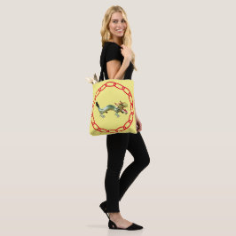 Tote Bag - Drakon och skugga med röd kedja Tygkasse