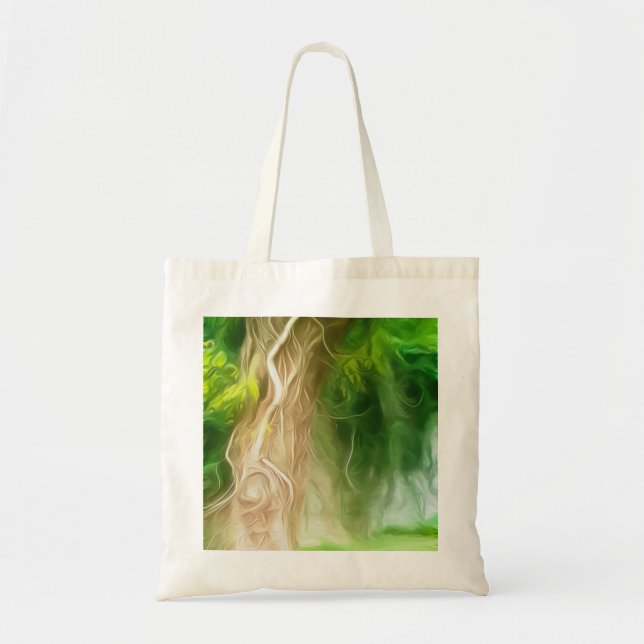 Tote Bag Dream Ljust grönt Träd Tygkasse (Framsidan)