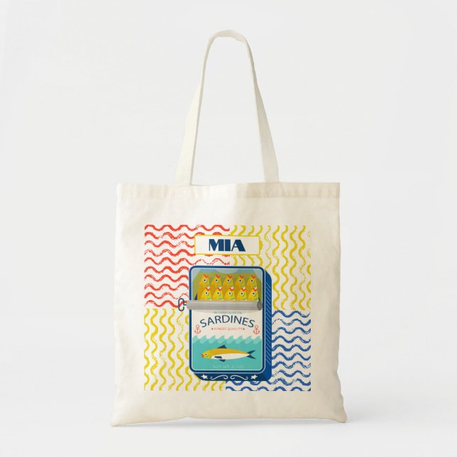 Tote Bag Eclectic Sardines design | Anpassade Tygkasse (Framsidan)
