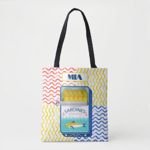 Tote Bag Eclectic Sardines design Anpassade Tygkasse