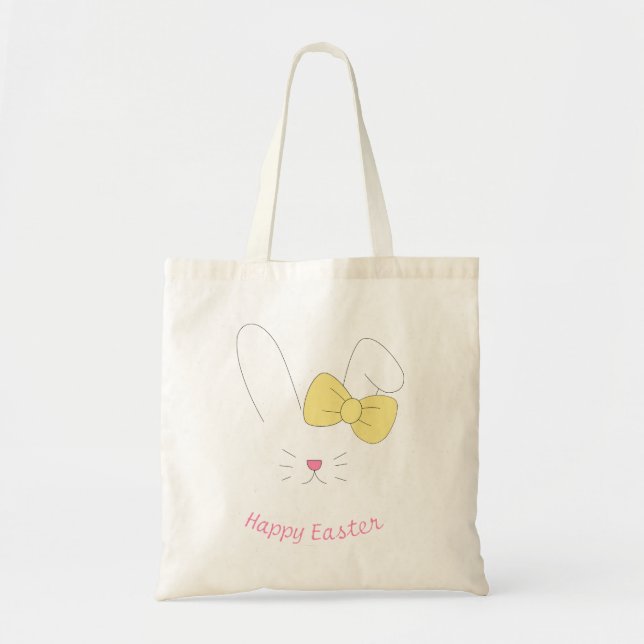 Tote bag / ecobag Happy Easter Tygkasse (Framsidan)