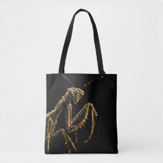Tote Bag Élégant Mante Religieuse Noir et Or Tygkasse