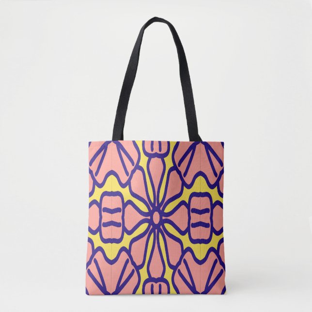 Tote Bag, en sömlös klassisk blommigt Tygkasse (Framsida)