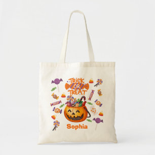 Tote Bag Enfant Halloween Citrouille Sac Bonbons Tygkasse