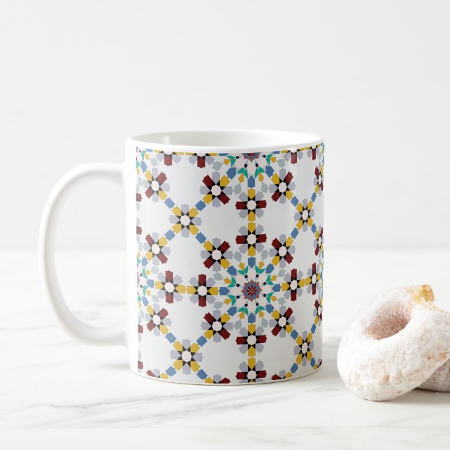 Tote Bag Étiquette-cadeau Moroccan Zelije !Morocca Kaffemugg (Med munk)
