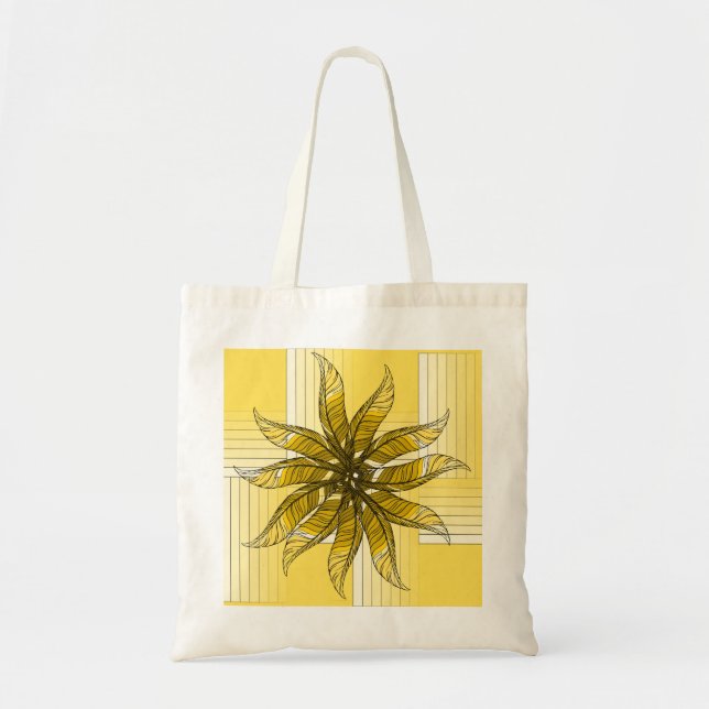 Tote Bag - Fjäderpinnhjul i gult Tygkasse (Framsidan)
