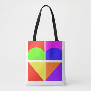 Tote Bag Flerfärgade kärlek Hearts Tygkasse