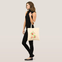 Tote Bag fleurs tropicales roses