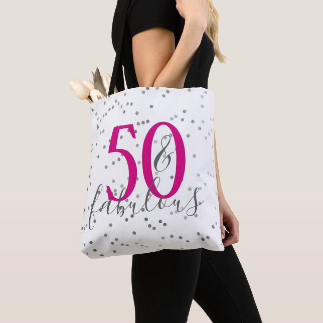 Tote Bag för 50 och Fabulous Confetti Tygkasse (Närbild)