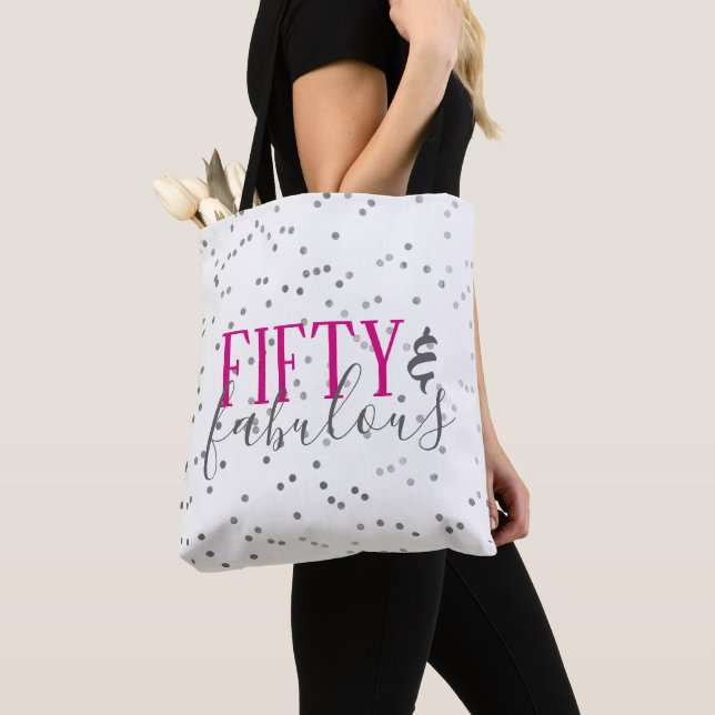 Tote Bag för 50 och Fabulous Confetti Tygkasse (Närbild)