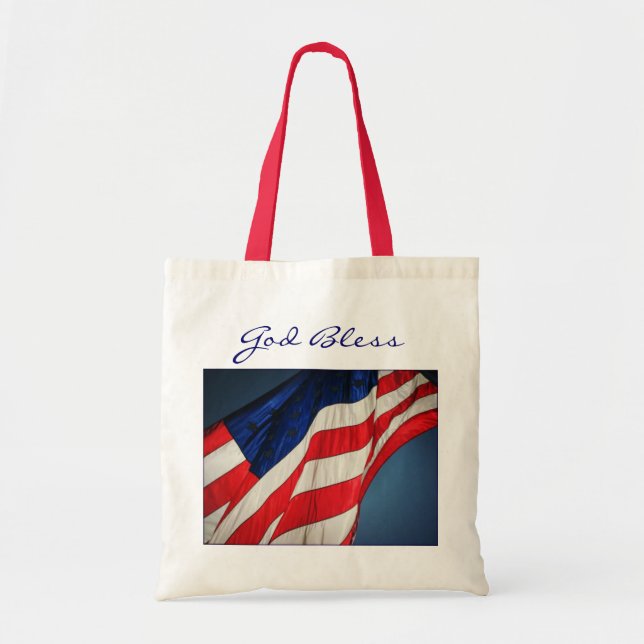 Tote Bag för amerikanska Flagga Canvas Tygkasse (Framsidan)