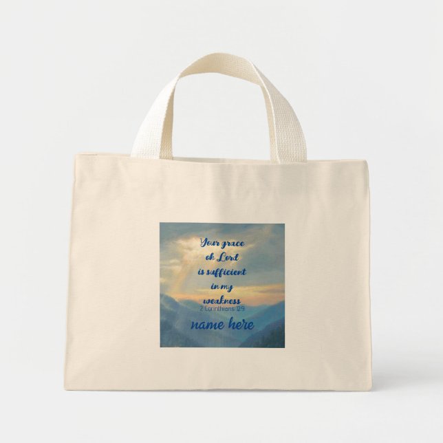 Tote Bag for Bible Study, Class, Personal Använda Mini Tygkasse (Framsidan)