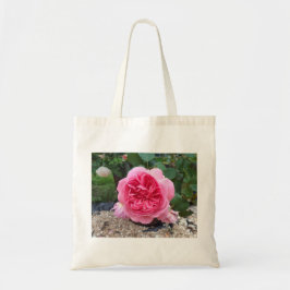 Tote Bag för botaniska Canvas-Blommigten i rosa ro Tygkasse