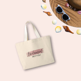 Tote Bag för Bridesmaid Elegant Jumbo Tygkasse