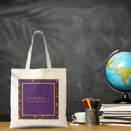 Tote Bag för Bright Modern Blommigt Lärare Tygkasse