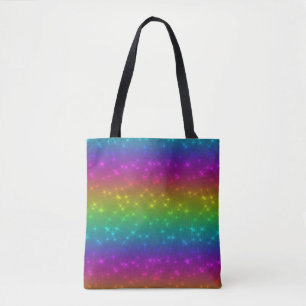 Tote Bag för Bright Rainbow Sparkles Tygkasse