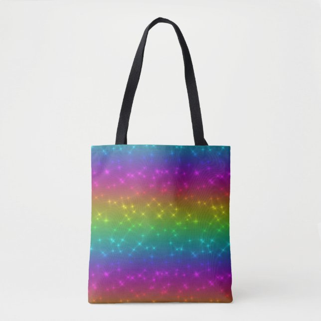 Tote Bag för Bright Rainbow Sparkles Tygkasse (Framsida)
