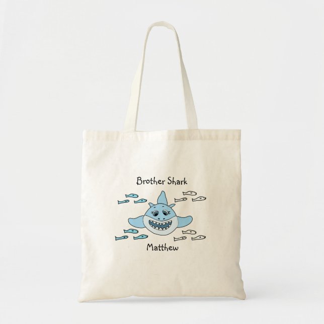 Tote Bag för Brother Shark Personlig Beach Tygkasse (Framsidan)