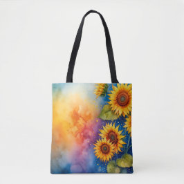 Tote Bag för Cheerful Solros Canvas Tygkasse