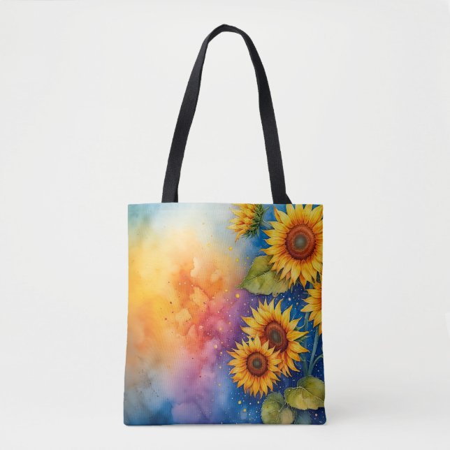 Tote Bag för Cheerful Solros Canvas Tygkasse (Framsida)