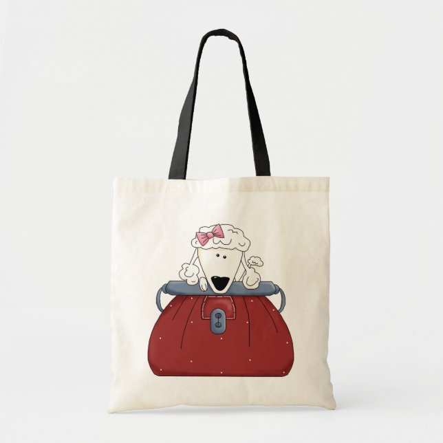 Tote Bag för Cute Pudel Purse Pet Tygkasse (Framsidan)