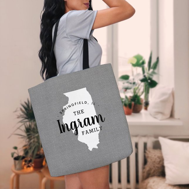 Tote Bag för Illinois Family Monogram State Tygkasse (Skapare uppladdad)