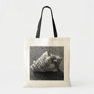 Tote Bag för konch Sea Snäcka Black and White Beac Tygkasse