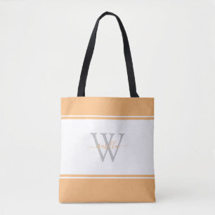 Tote Bag för modern Girly Monogram-skript Tygkasse