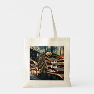 Tote BAG för örn American Flagga Land Road Tygkasse