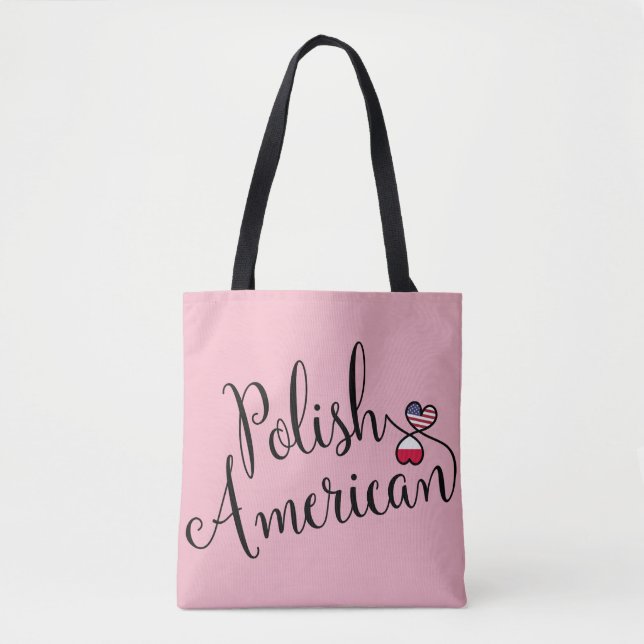 Tote Bag för polsk amerikansk entwed Hearts Tygkasse (Framsida)