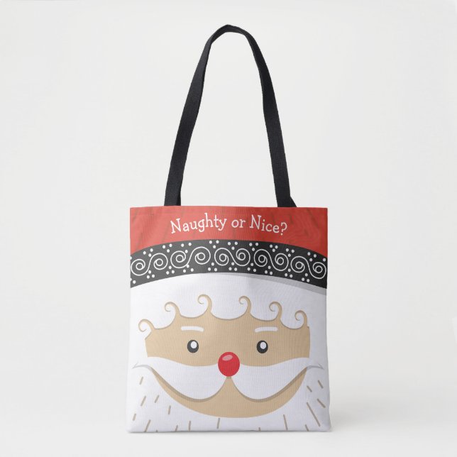 Tote Bag för Santa Ansikte Design Tygkasse (Framsida)