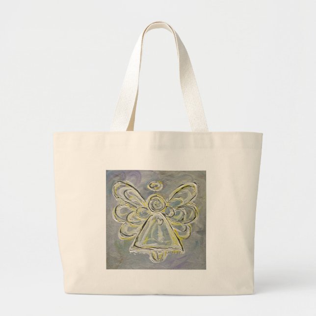 Tote Bag för silver och vit ljusgel Jumbo Tygkasse (Framsidan)