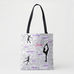 Tote Bag för Skating Typography figur Tygkasse