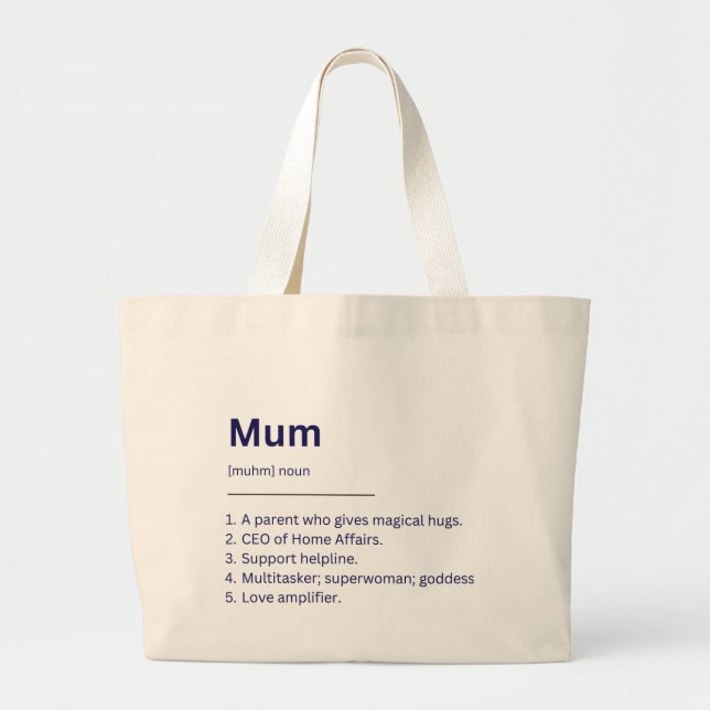 Tote Bag för supermoms. Jumbo Tygkasse (Framsidan)