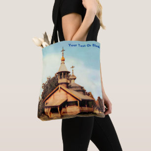 Tote Bag för träryska kyrka Tygkasse