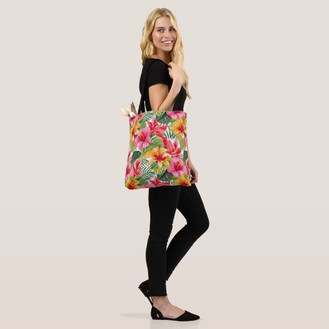 Tote Bag för Tropical Blommigt Tygkasse (På modell)