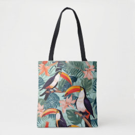 Tote Bag för Tropical Parrot Canvas Tygkasse