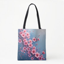 Tote Bag för Watercolor Sakura-Blommar