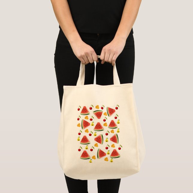 Tote Bag Fruit Watermelon Tygkasse (Framsida (produkt))