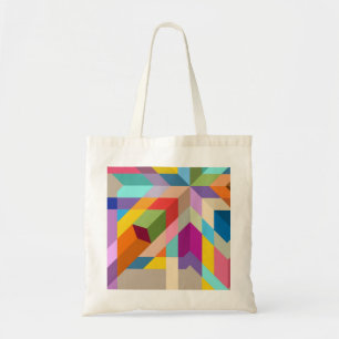 Tote Bag. Geometriskt inslag. Stridande Mönster Tygkasse